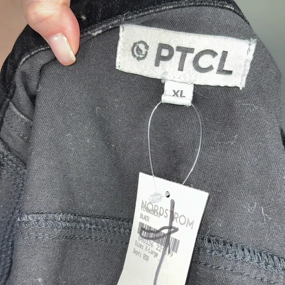 PTCL Cropped Flocked Denim Jacket in Black - Picture 4 of 5